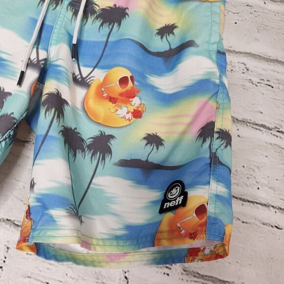Tilly's Neff Rubber Duck Hot Tub Board Shorts Mens Size Small Hawaiian Swim Surf - Picture 5 of 11